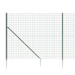 vidaXL Clôture en treillis métallique et piquet d'ancrage vert 2x25 m
