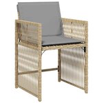 vidaXL Chaises de jardin avec coussins lot de 4 mélange beige