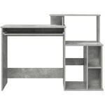 vidaXL Bureau avec Rangement Gris Béton 120.5x44x88.5 cm Bois d'Ingénierie