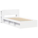 vidaXL Cadre de lit avec rangement avec tête de lit Blanc 100 x 200 cm