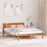 vidaXL Cadre de lit Marron 160 x 200 cm Bois de pin massif
