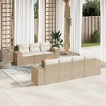 vidaXL Salon de jardin avec coussins 8 Pièces beige résine tressée