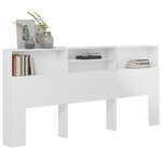 vidaXL Armoire de tête de lit Blanc brillant 220x19x103 5 cm