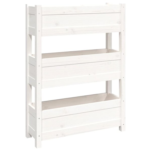 vidaXL Jardinière Blanc 77x25x104 5 cm Bois massif de pin