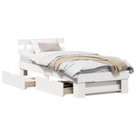 vidaXL Cadre de lit avec tête de lit Blanc 90 x 190 cm Pin massif