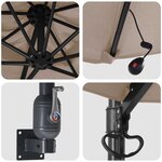 vidaXL Parasol de jardin Taupe 248 x 248 x 148 cm Polyester et Acier