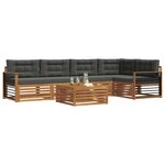 vidaXL Ensemble de canapés d'extérieur 6 pc Naturel et Anthracite