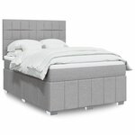 vidaXL Sommier à lattes de lit avec matelas Gris clair 140x190cm Tissu