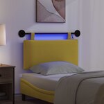 vidaXL Tête de lit suspendue Jaune clair Tissu en velours côtelé