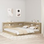 vidaXL Lit bibliothèque chêne Sonoma 180x200 cm en bois aggloméré