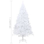 vidaXL Arbre de Noël artificiel avec branches épaisses blanc 150cm PVC
