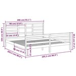Vidaxl cadre de lit bois massif 200x200 cm