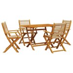 vidaXL Ensemble à manger de jardin 5Pièces beige polypropylène et bois