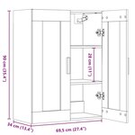 vidaXL Armoire murale suspendue vieux bois 69 5x34x90 cm