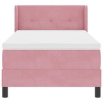 vidaXL Lit à ressorts avec matelas noir 100x200 cm en velours Rose
