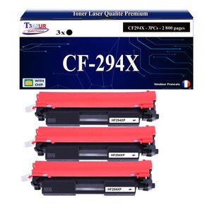 T3AZUR -3x Toners compatibles avec HP CF294X (94X) pour HP LaserJet Pro MFP M118dw  M148dw  M148fdw