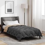 vidaXL Duvet d'hiver Anthracite et Taupe 220 x 135 cm Microfibre