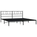 vidaXL Cadre de lit métal avec tête de lit noir 183x213 cm