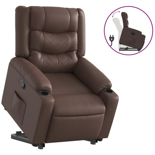 vidaXL Fauteuil inclinable marron similicuir