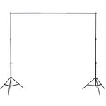 vidaXL Kit de studio photo et 3 toiles de fond réglables Coton 3x6 m