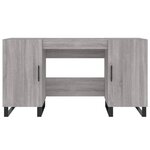 Bureau table poste de travail meuble d'ordinateur informatique étude sonoma 140 x 50 x 75 cm bois d'ingénierie gris 02_0023954