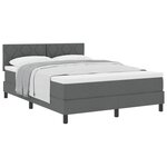 vidaXL Lit à ressorts avec matelas Gris foncé 140 x 200 cm tissu