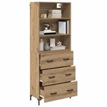 vidaXL Haut Armoire avec tiroir Chêne artisanal 69 5 x 34 x 180 cm