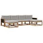 vidaXL Ensemble de canapés d'extérieur 6 pc Naturel et gris clair