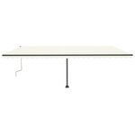 Vidaxl auvent manuel rétractable avec led 600x300 cm crème