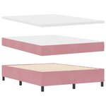 vidaXL Lit à ressorts avec tête de lit Rose 140 x 190 cm Velours
