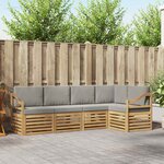 vidaXL Ensemble de canapés d'extérieur 5 pc Blanc et gris clair