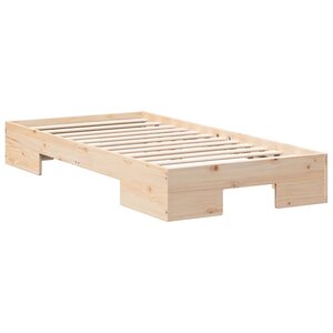 vidaXL Cadre de lit surélevé avec stockage Marron Bois massif en pin