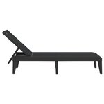 vidaXL Chaise longue anthracite 186x60x29 cm PP