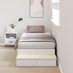 vidaXL Cadre de lit de rangement Blanc 90x190 cm