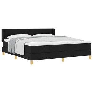 vidaXL Lit à ressorts avec matelas Noir 200 x 180 cm tissu
