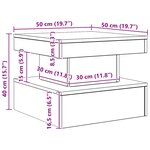 vidaXL Table basse avec lumières LED chêne artisanal 50x50x40 cm
