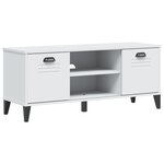 vidaXL Banc à chaussures VIKEN blanc 106x35x45 cm bois massif de pin