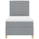 vidaXL Lit à ressort LED avec matelas Gris clair 80 x 200 cm tissu