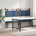 vidaXL Tête de lit suspendue Avec lumière LED Bleu PU antique