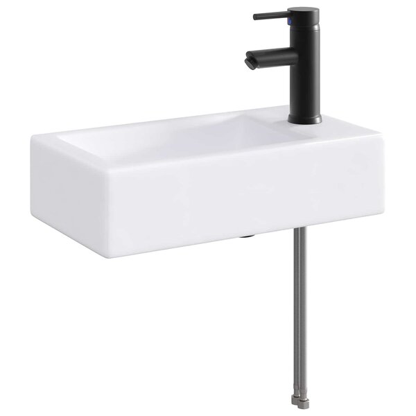 vidaXL Lavabo de salle de bains Noir Mat 45 5 x 25 5 x 13 cm métal