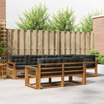 vidaXL Ensemble de canapés d'extérieur 7 Pièces Naturel et Anthracite