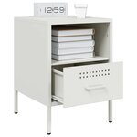 vidaXL Table de chevet blanc 36x39x50 5 cm acier laminé à froid