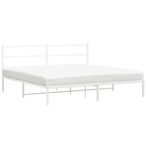 vidaXL Cadre de lit métal sans matelas et tête de lit blanc 183x213 cm