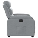 vidaXL Fauteuil inclinable électrique Gris clair Tissu