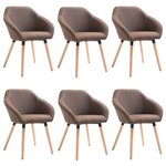 vidaXL Chaises à manger lot de 6 marron tissu