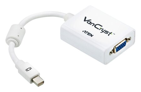 Convertisseur Aten Mini DisplayPort femelle vers VGA femelle (D-sub DE-15) 20cm (Blanc)
