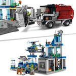 Lego 60316 city le commissariat de police  jouets voiture  camion de poubelle et hélicoptere enfants +6 ans  set aventures