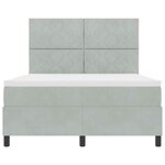 vidaXL Lit à ressorts avec matelas Gris clair 140 x 190 cm tissu