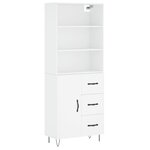 vidaXL Buffet haut Blanc 69 5x34x180 cm Bois d'ingénierie