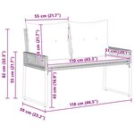 vidaXL Banc extérieur 2 -Seater 4 pc 110 x 59 x 82 cm polyrotin